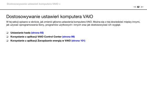 Sony VPCF24P1E - VPCF24P1E Istruzioni per l'uso Polacco