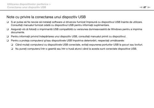 Sony VPCF13M8E - VPCF13M8E Istruzioni per l'uso Rumeno