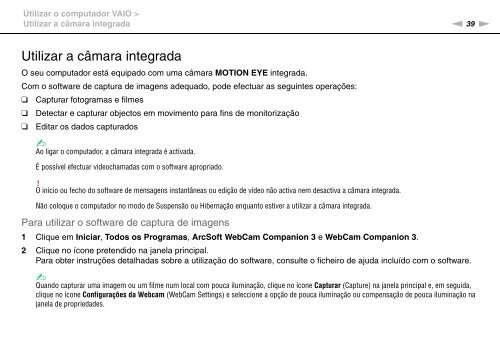 Sony VPCF13M8E - VPCF13M8E Istruzioni per l'uso Portoghese