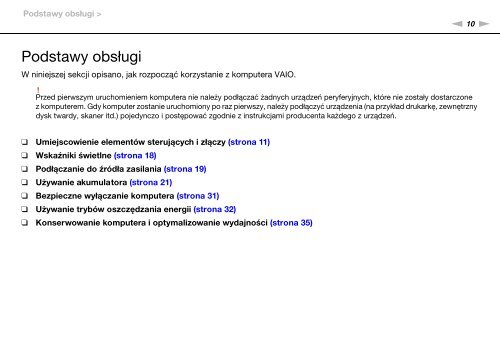 Sony VPCSB4N9E - VPCSB4N9E Istruzioni per l'uso Polacco