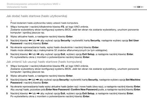 Sony VPCSB4N9E - VPCSB4N9E Istruzioni per l'uso Polacco