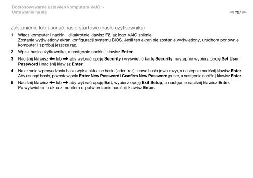 Sony VPCSB4N9E - VPCSB4N9E Istruzioni per l'uso Polacco