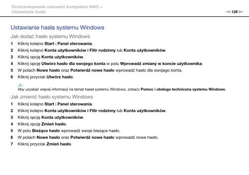 Sony VPCSB4N9E - VPCSB4N9E Istruzioni per l'uso Polacco