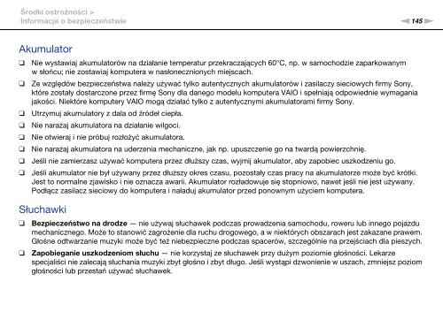 Sony VPCSB4N9E - VPCSB4N9E Istruzioni per l'uso Polacco