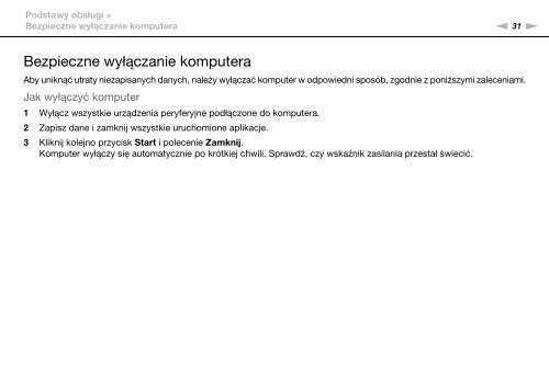 Sony VPCSB4N9E - VPCSB4N9E Istruzioni per l'uso Polacco