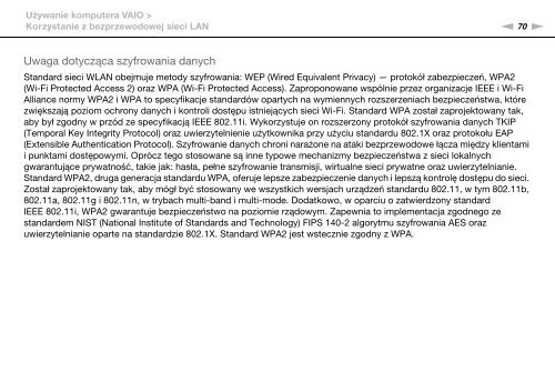 Sony VPCSB4N9E - VPCSB4N9E Istruzioni per l'uso Polacco