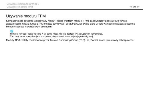 Sony VPCSB4N9E - VPCSB4N9E Istruzioni per l'uso Polacco