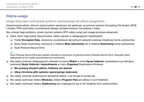 Sony VPCSB4N9E - VPCSB4N9E Istruzioni per l'uso Polacco