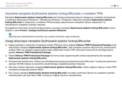 Sony VPCSB4N9E - VPCSB4N9E Istruzioni per l'uso Polacco