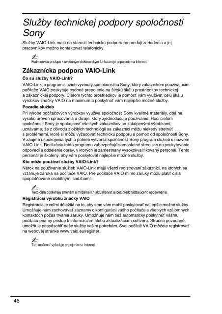 Sony VGN-P29VN - VGN-P29VN Documenti garanzia Slovacco
