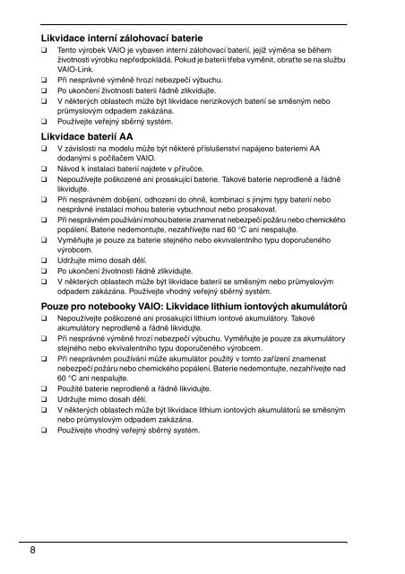 Sony VGN-P29VN - VGN-P29VN Documenti garanzia Slovacco