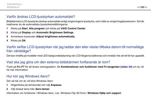 Sony VPCF24A4E - VPCF24A4E Istruzioni per l'uso Svedese