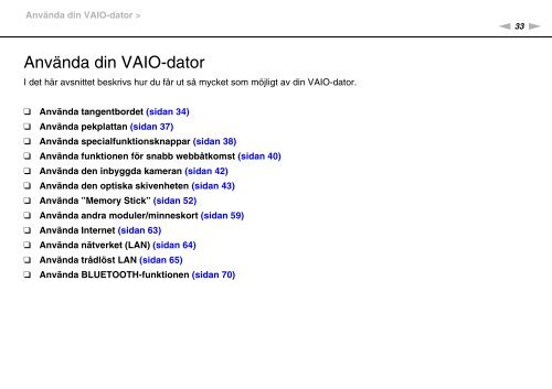 Sony VPCF24A4E - VPCF24A4E Istruzioni per l'uso Svedese