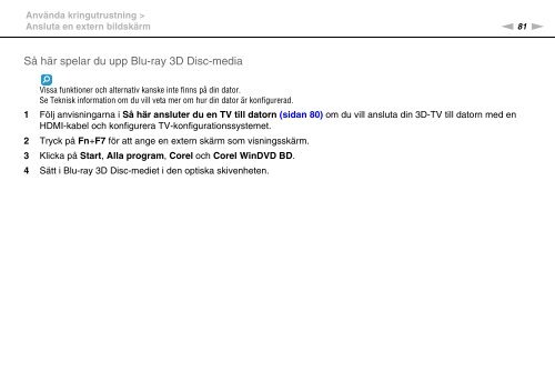 Sony VPCF24A4E - VPCF24A4E Istruzioni per l'uso Svedese