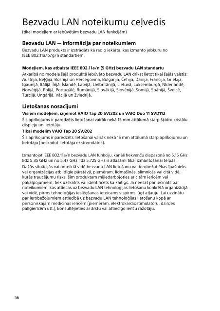 Sony SVE14A3V1R - SVE14A3V1R Documenti garanzia Estone