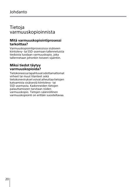 Sony SVE14A3V1R - SVE14A3V1R Guida alla risoluzione dei problemi Finlandese