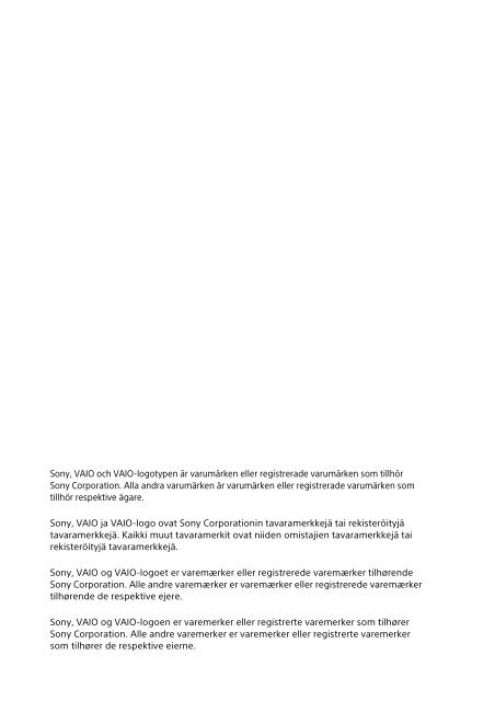 Sony SVF1421X1E - SVF1421X1E Documenti garanzia Danese