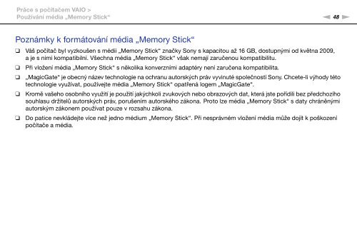 Sony VGN-SR51RF - VGN-SR51RF Istruzioni per l'uso Ceco