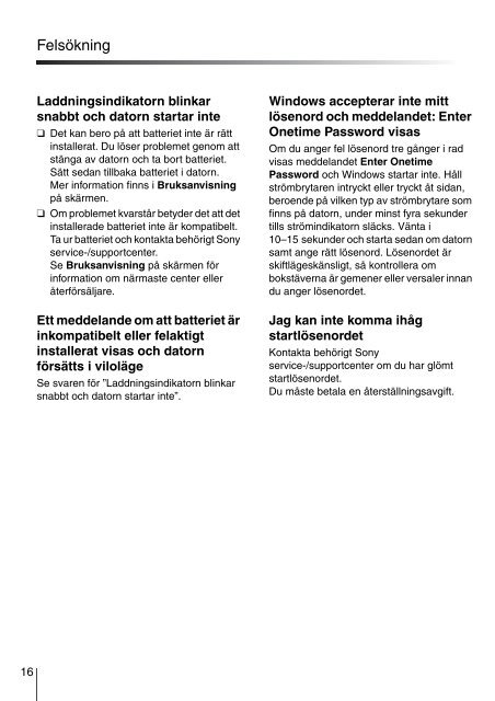 Sony VPCEA3D4E - VPCEA3D4E Guida alla risoluzione dei problemi Danese
