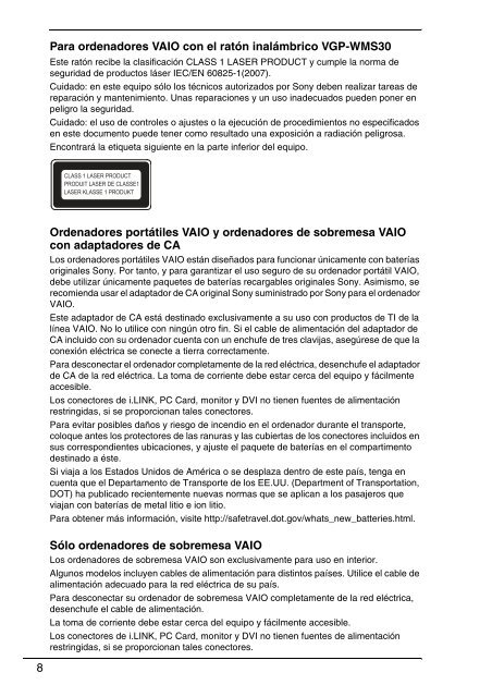 Sony VPCEA3D4E - VPCEA3D4E Documenti garanzia Spagnolo