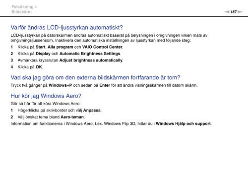 Sony VPCZ23A4R - VPCZ23A4R Istruzioni per l'uso Svedese