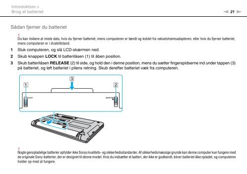 Sony VPCEA2S1R - VPCEA2S1R Istruzioni per l'uso Danese