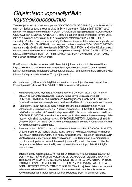 Sony VGC-LV3SJ - VGC-LV3SJ Documenti garanzia Danese