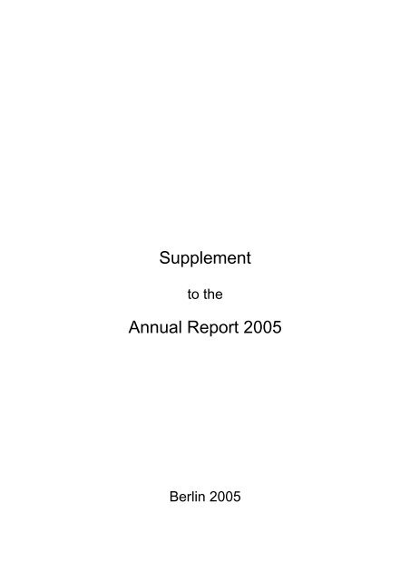 Supplement Annual Report 2005 - Helmholtz-Zentrum Berlin