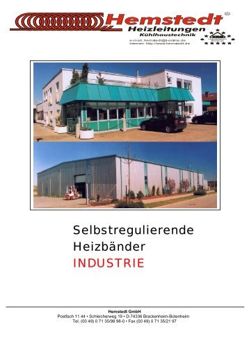 Selbstregulierende Heizbänder INDUSTRIE - Hemstedt