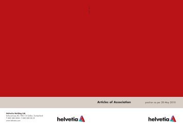 Articles of Association of Helvetia Holding AG