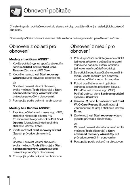 Sony VPCEB3G4E - VPCEB3G4E Guida alla risoluzione dei problemi Slovacco