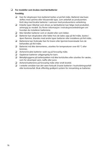 Sony SVP1322Q4R - SVP1322Q4R Documenti garanzia Svedese