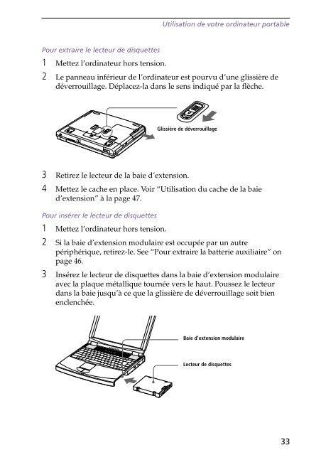 Sony PCG-F250 - PCG-F250 Istruzioni per l'uso Francese