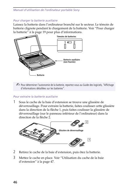 Sony PCG-F250 - PCG-F250 Istruzioni per l'uso Francese