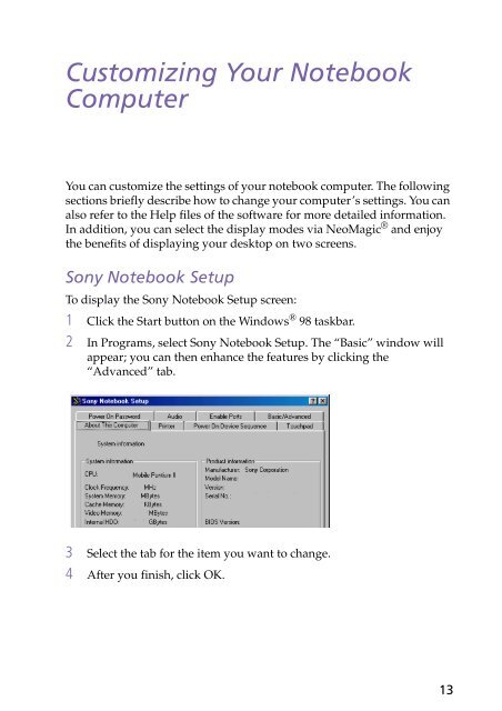 Sony PCG-F250 - PCG-F250 Manuale software Inglese