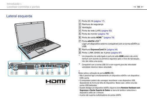 Sony VPCF12E1R - VPCF12E1R Istruzioni per l'uso Portoghese