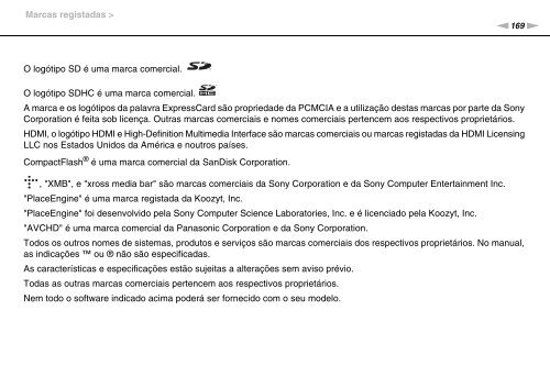 Sony VPCF12E1R - VPCF12E1R Istruzioni per l'uso Portoghese