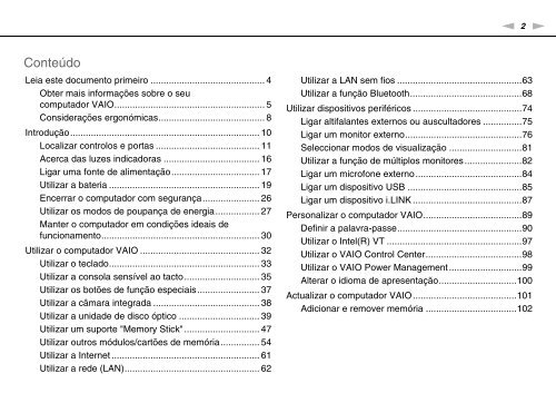 Sony VPCF12E1R - VPCF12E1R Istruzioni per l'uso Portoghese