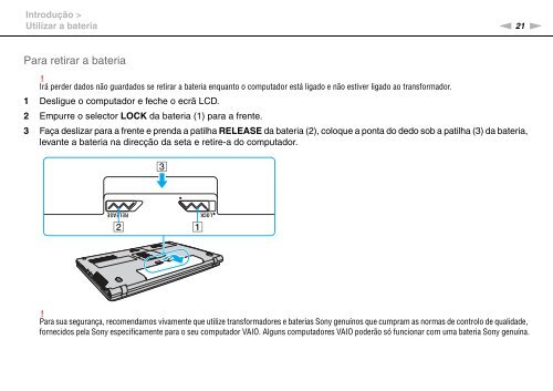 Sony VPCF12E1R - VPCF12E1R Istruzioni per l'uso Portoghese