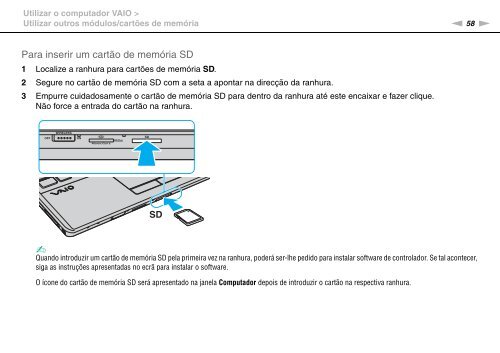 Sony VPCF12E1R - VPCF12E1R Istruzioni per l'uso Portoghese