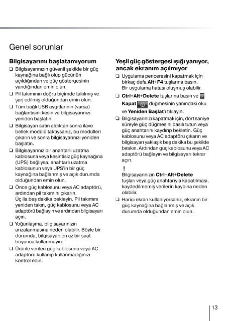 Sony VPCF12E1R - VPCF12E1R Guida alla risoluzione dei problemi Turco