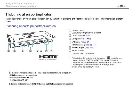 Sony VPCSE1X1R - VPCSE1X1R Istruzioni per l'uso Danese