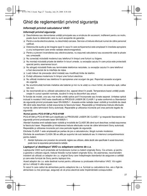 Sony VGN-Z26VN - VGN-Z26VN Documenti garanzia Polacco
