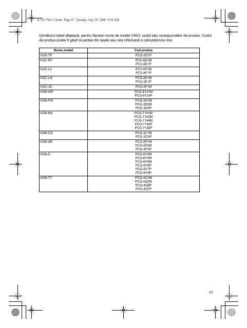 Sony VGN-Z26VN - VGN-Z26VN Documenti garanzia Polacco