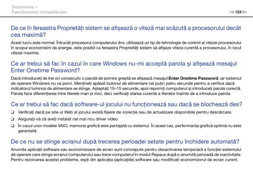 Sony VPCS13S8R - VPCS13S8R Istruzioni per l'uso Rumeno