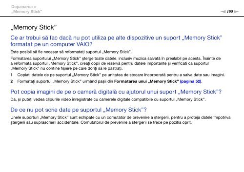 Sony VPCS13S8R - VPCS13S8R Istruzioni per l'uso Rumeno