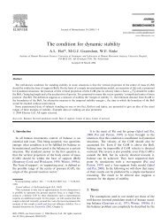 The condition for dynamic stability