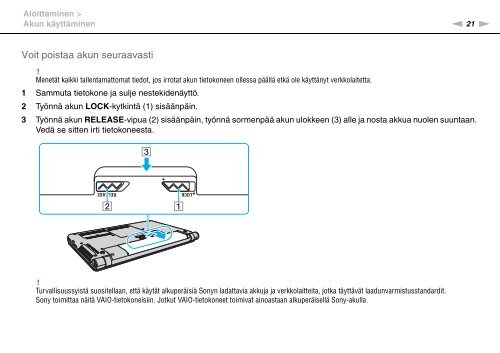 Sony VPCS13S8R - VPCS13S8R Istruzioni per l'uso Finlandese