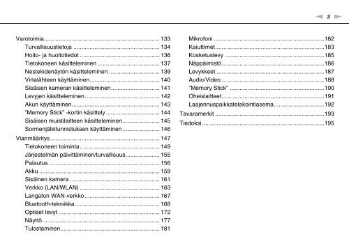 Sony VPCS13S8R - VPCS13S8R Istruzioni per l'uso Finlandese