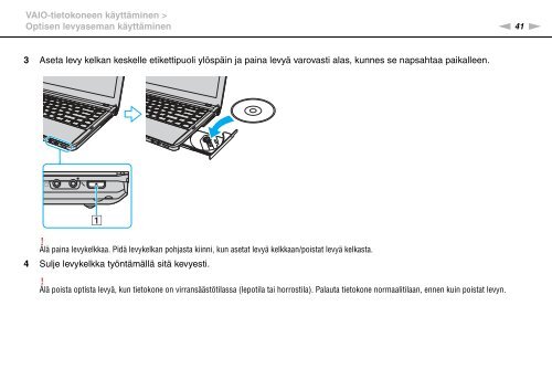 Sony VPCS13S8R - VPCS13S8R Istruzioni per l'uso Finlandese